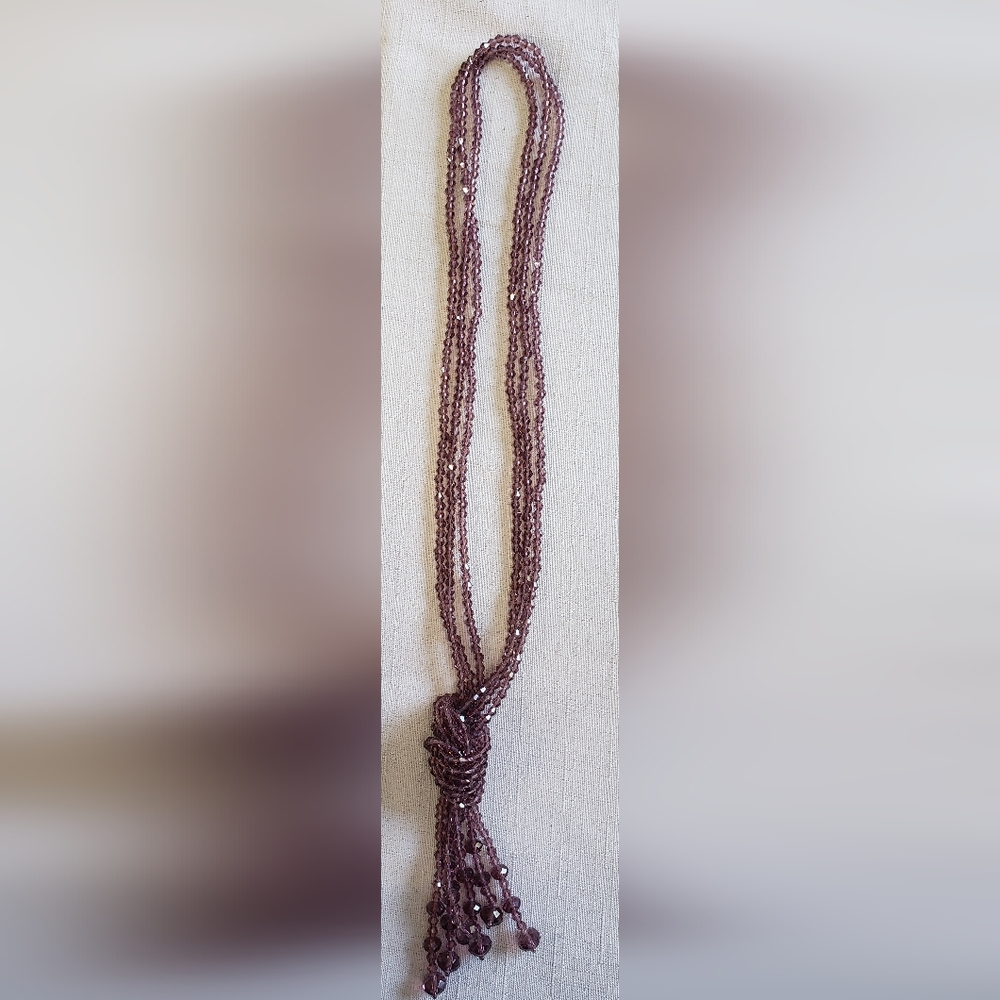 Multi Strand Bead Tassel Necklace